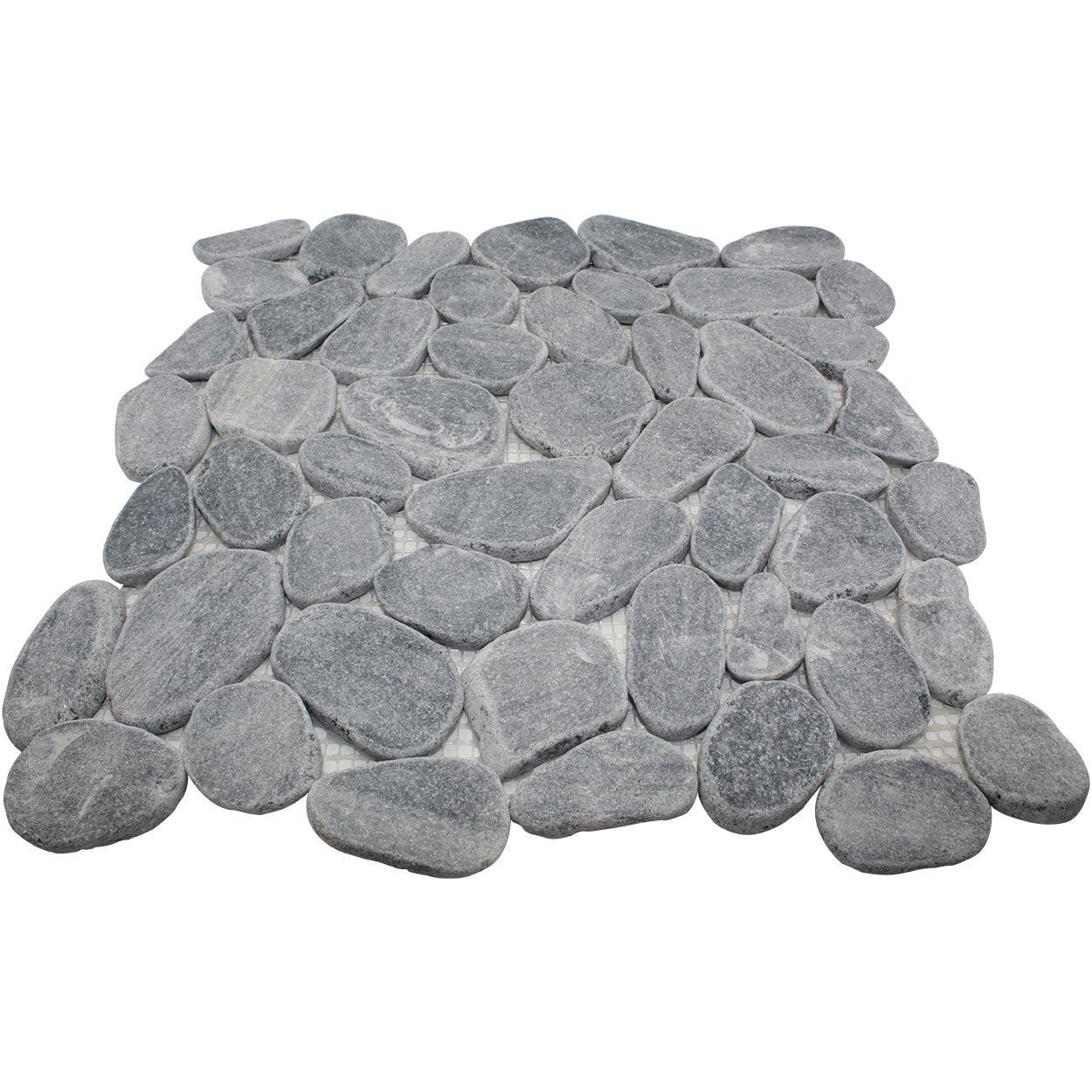 ET River Stone Stormy Grey 11.5" x 11.5" Stone Mosaic Tile
