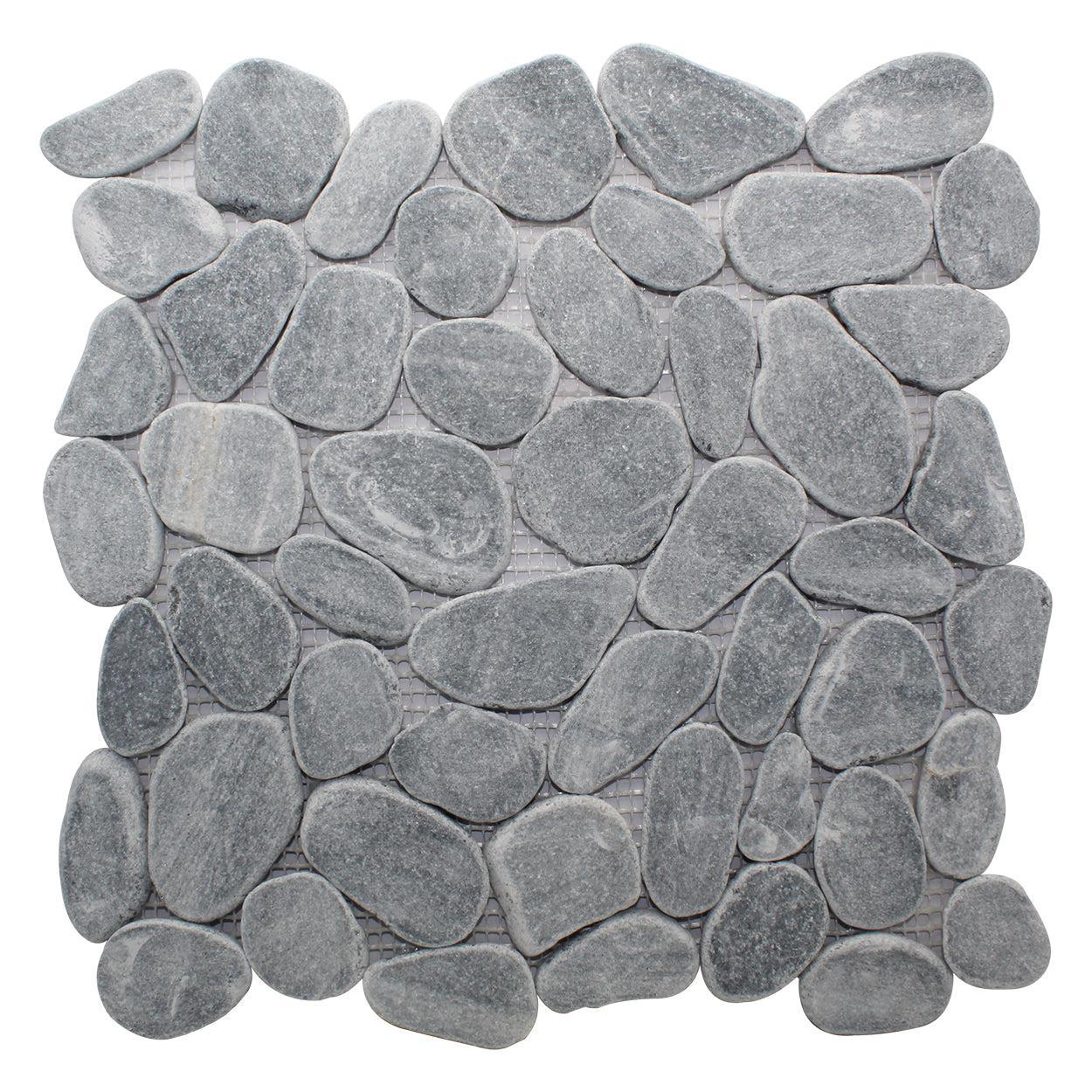 ET River Stone Stormy Grey 11.5" x 11.5" Stone Mosaic Tile