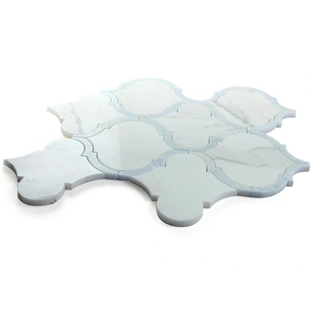 Elysium Tiles Alice Precious Blue 11.5" x 12" Marble Mosaic Tile
