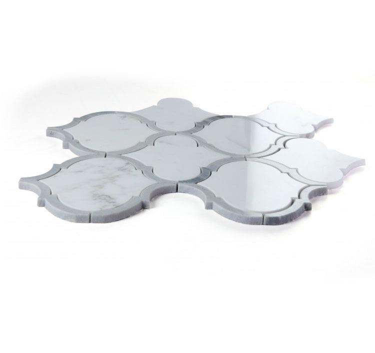 Elysium Tiles Alice Precious Sky 11.5" x 12" Marble Mosaic Tile