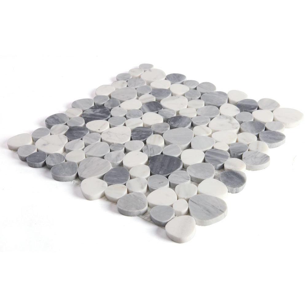 Elysium Tiles Aphrodite Calacatta Grey 12" x 12" Marble Mosaic Tile