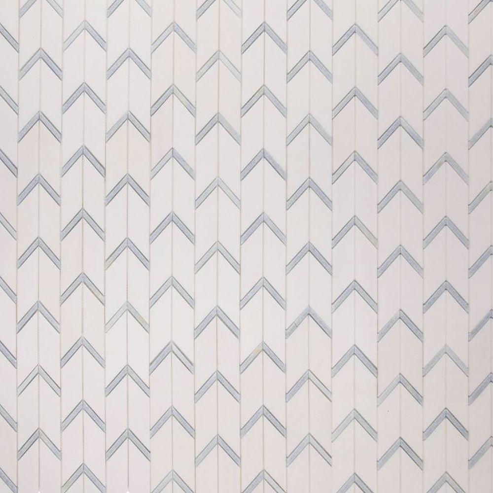 Elysium Tiles Arrow Ocean 12" x 12.75" Marble Mosaic Tile