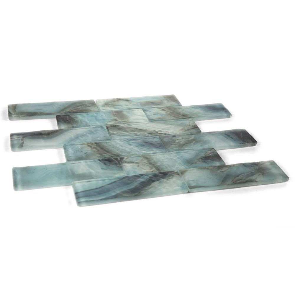 Elysium Tiles Art Onyx Ocean 11.75" x 11.75" Glass Mosaic Tile