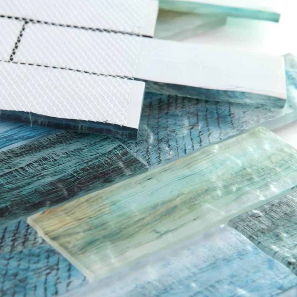 Elysium Tiles Art Wood Forest 11.75" x 11.75" Glass Mosaic Tile