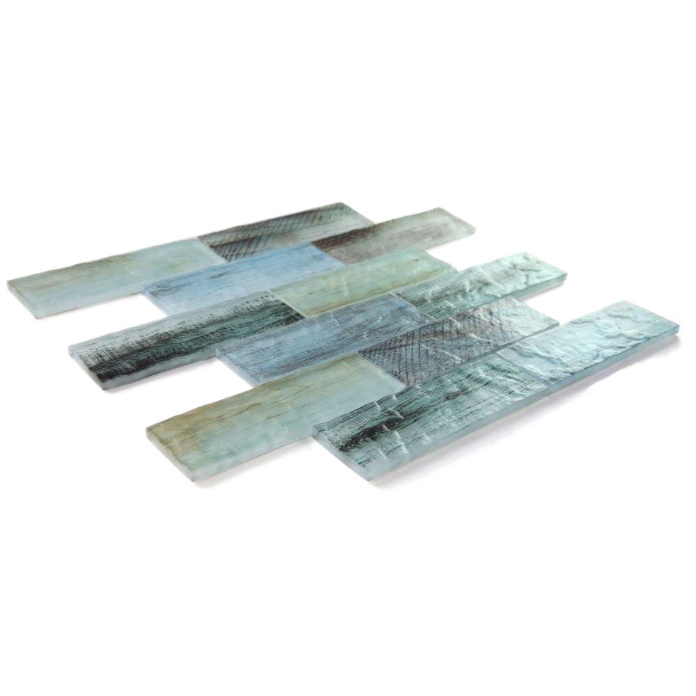 Elysium Tiles Art Wood Lake 11.75" x 11.75" Glass Mosaic Tile
