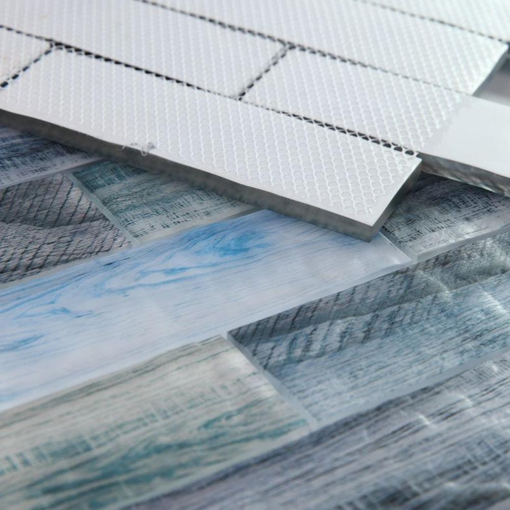 Elysium Tiles Art Wood Ocean 11.75" x 11.75" Glass Mosaic Tile