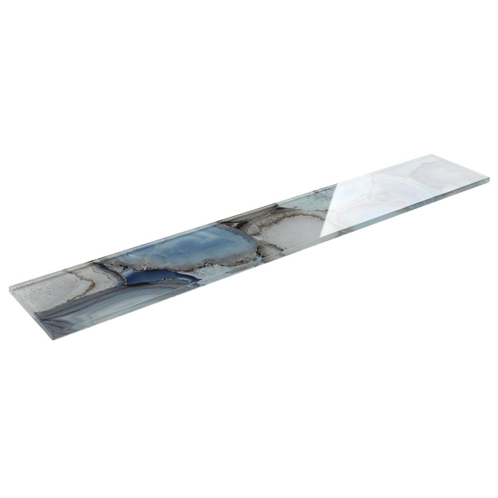 Elysium Tiles Aura Shell Blue 4" x 24" Subway Tile