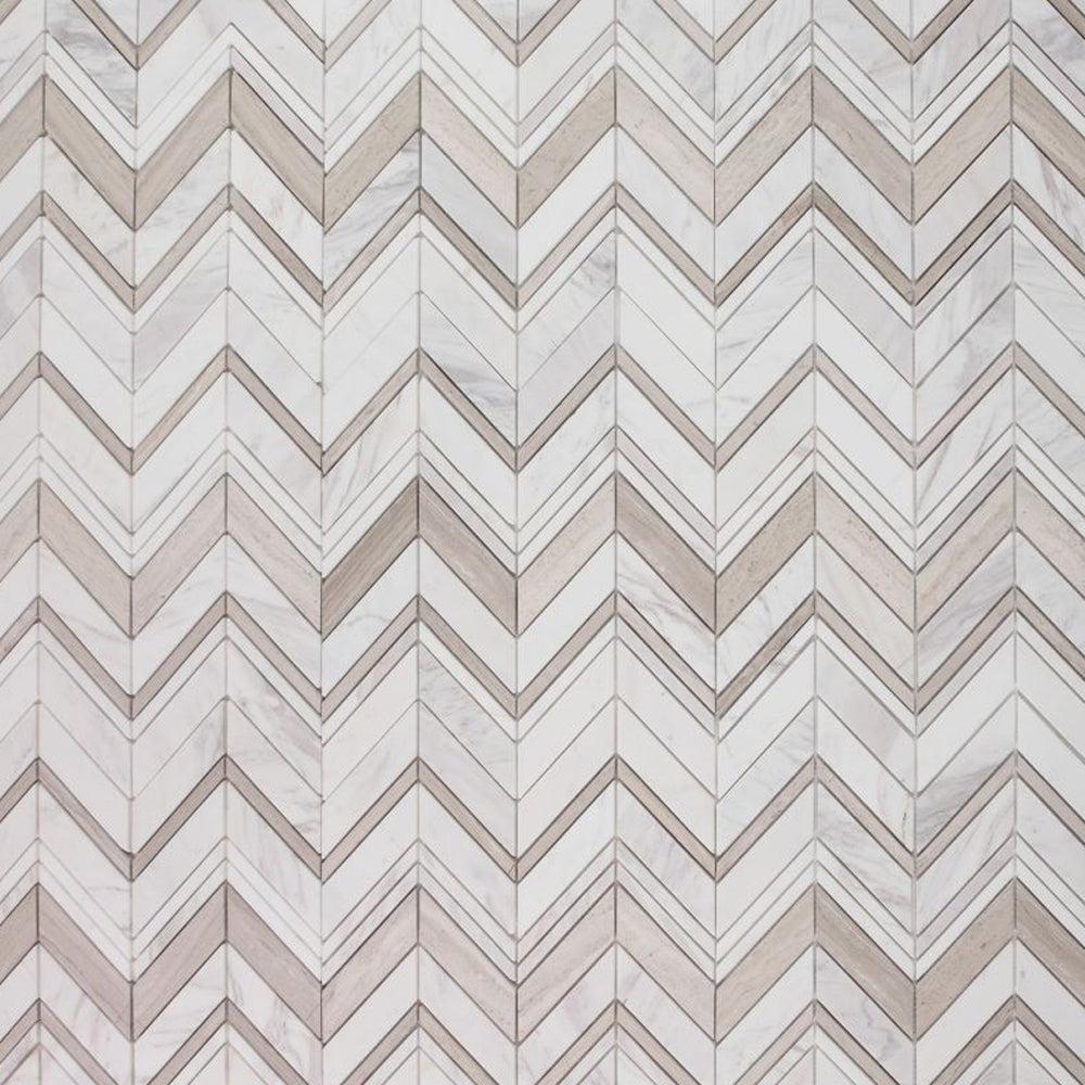 Elysium Tiles Chevron Ravenna Loft 11.75" x 12.25" Marble Mosaic Tile