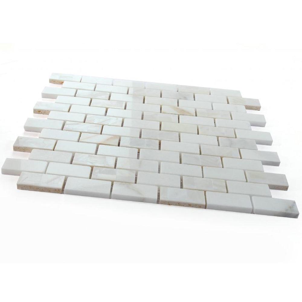 Elysium Tiles Diana Brick Calacatta 11.75" x 11.75" Marble Mosaic Tile