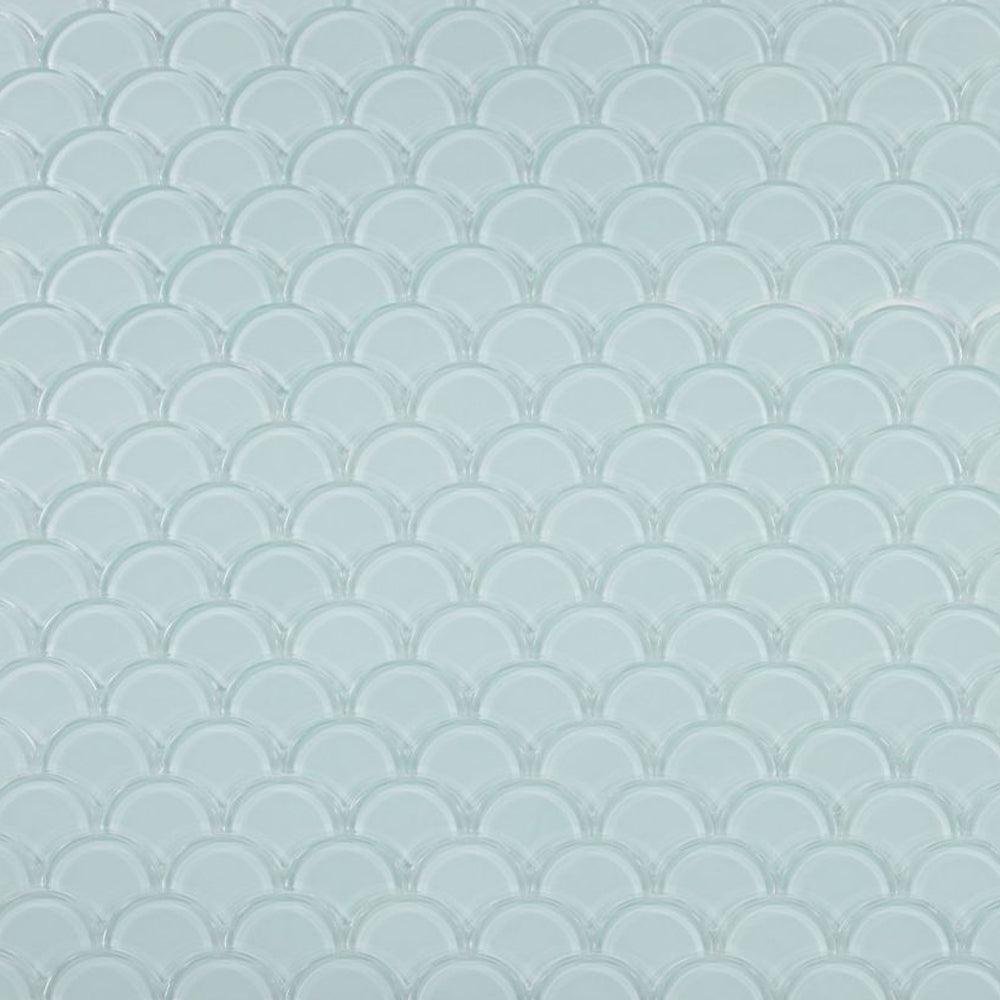 Elysium Tiles Dragon Scale Turquoise 9.5" x 9.5" Glass Mosaic Tile