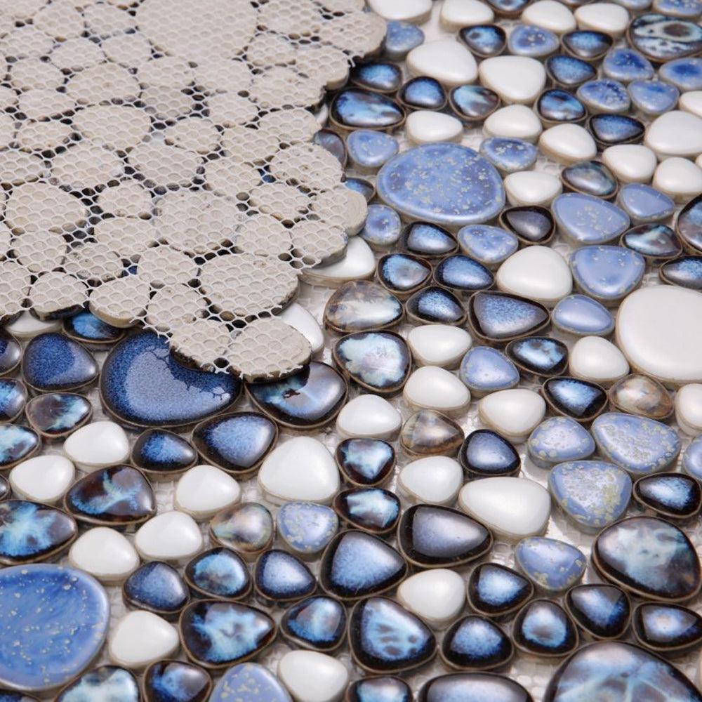 Elysium Tiles Growing Royal Blue 11.5" x 11.5" Porcelain Mosaic Tile