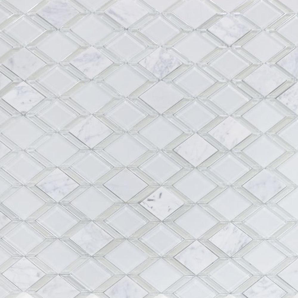 Elysium Tiles Howlite 10" x 13.25" Marble and Glass Mosaic Tile