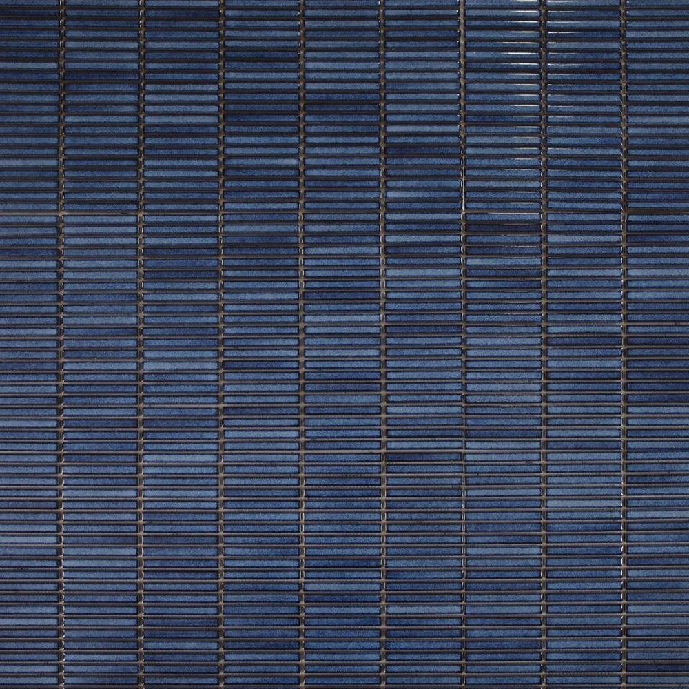 Elysium Tiles Hulu Blue Band 11" x 11.5" Porcelain Mosaic Tile