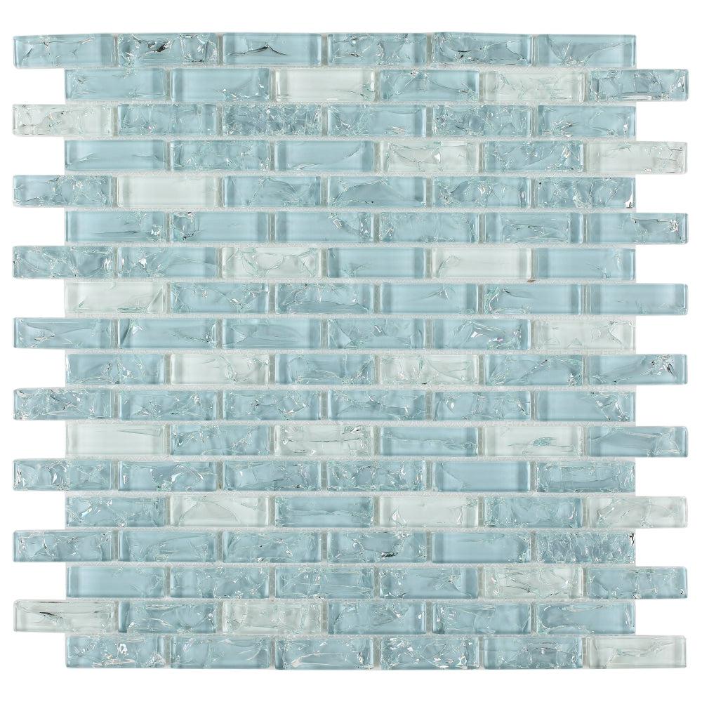 Elysium Tiles Icy Ocean Stack 11.75" x 12" Glass Mosaic Tile