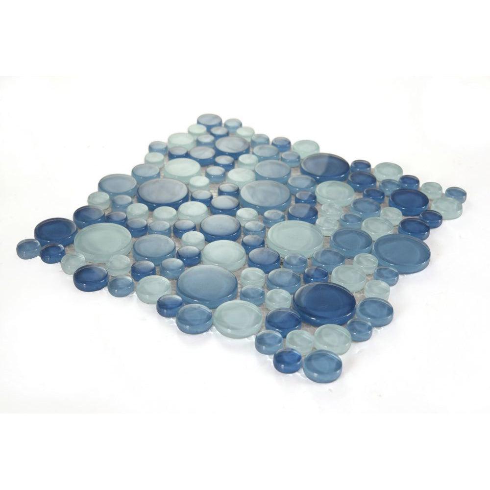 Elysium Tiles Lady Blue 10.75" x 10.75" Glass Mosaic Tile