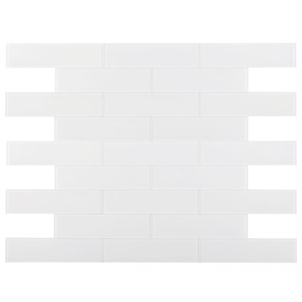 Elysium Tiles Lucy White Frosted 4" x 16" Subway Tile