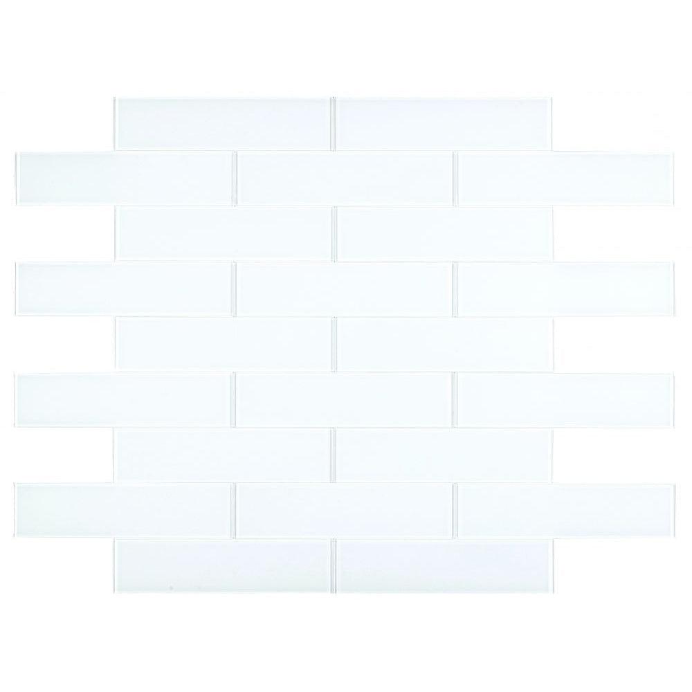 Elysium Tiles Lucy White Glossy 4" x 16" Subway Tile