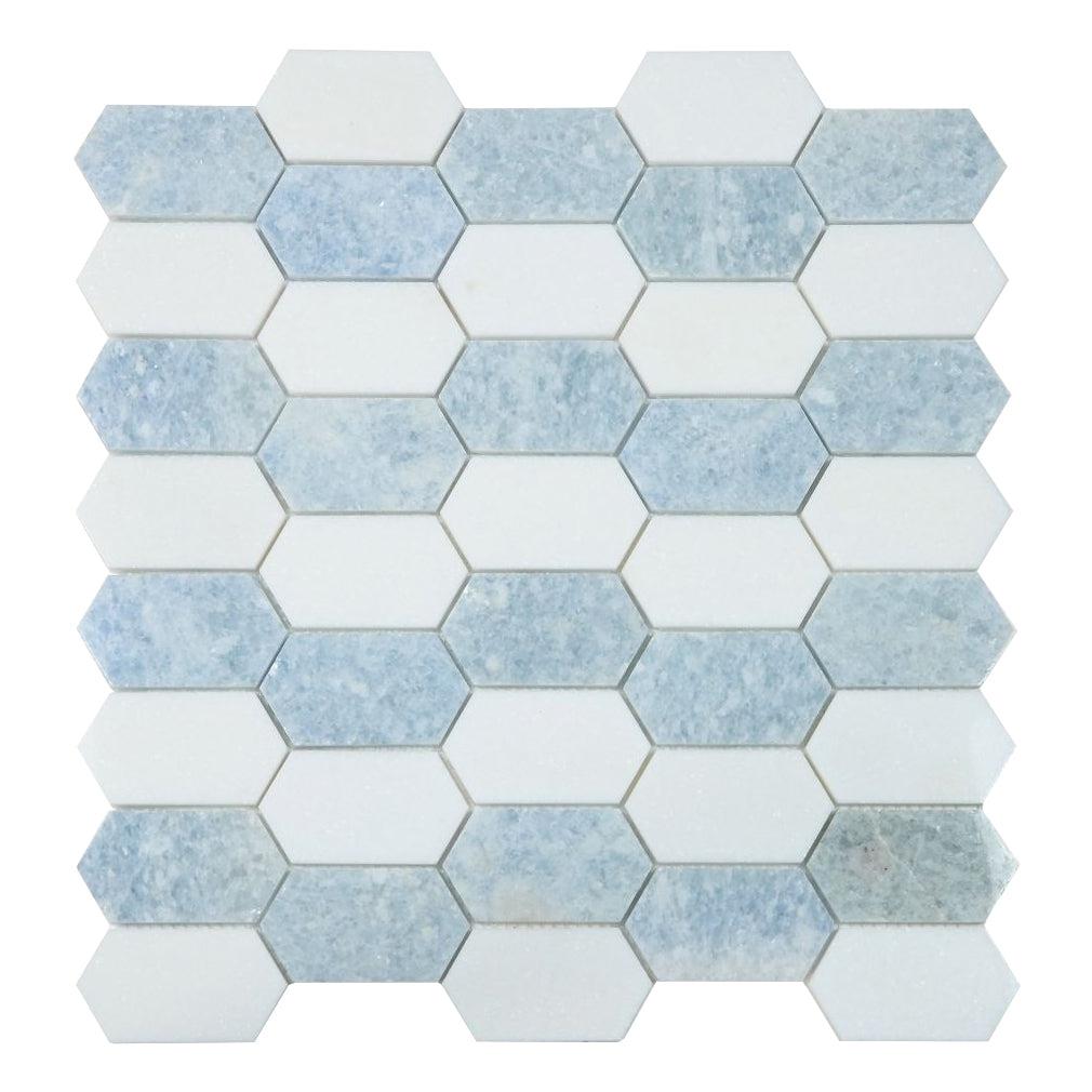 Elysium Tiles Montage Crystal Ocean 12.5" x 13.25" Marble Mosaic Tile