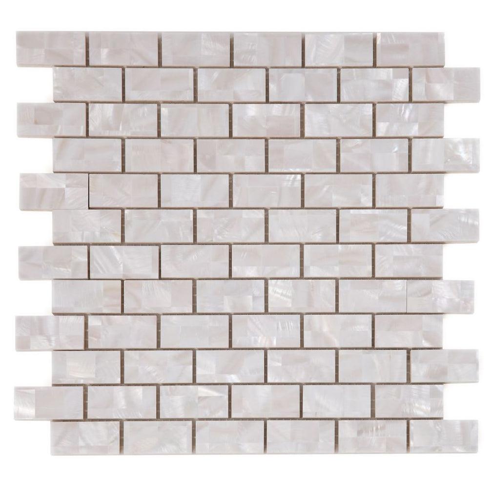 Elysium Tiles Pearl Large Brick 11.75" x 11.75" Mosaic Tile