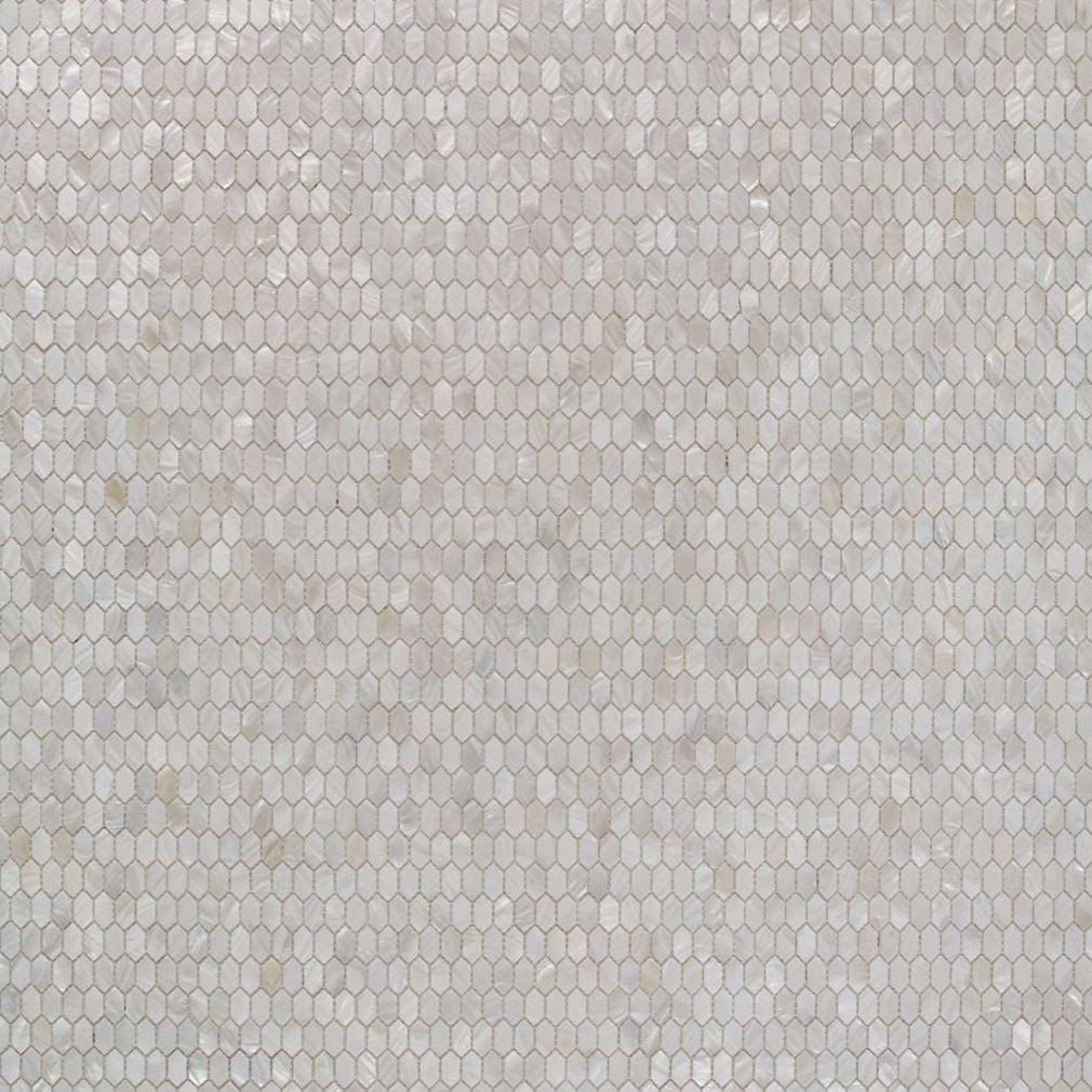 Elysium Tiles Pearl White Arrow 12" x 12" Mosaic Tile