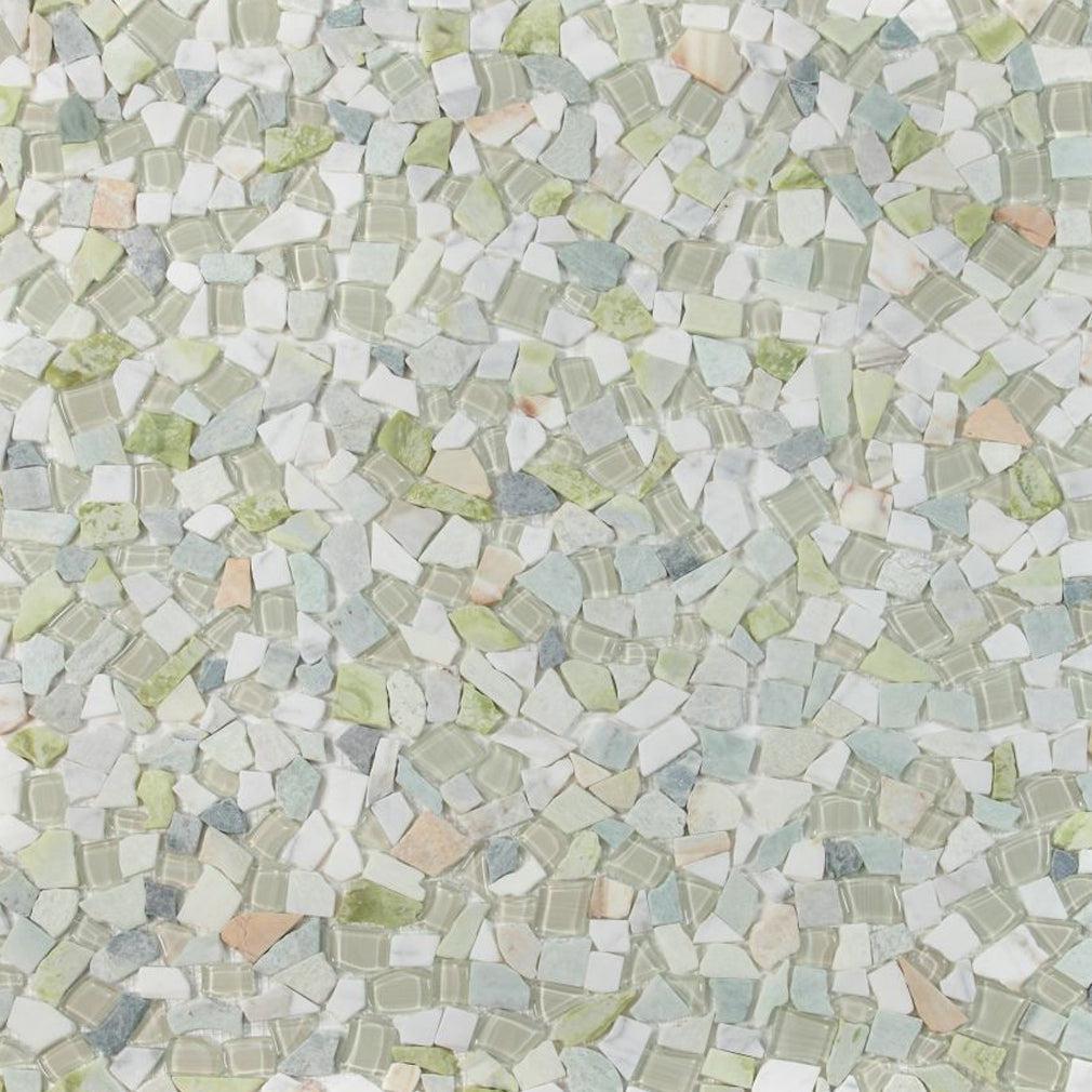 Elysium Tiles Pebble Spring 12" x 12" Marble and Glass Mosaic Tile