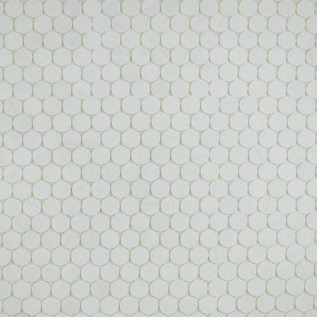 Elysium Tiles Penny Marble Large (2" x 2" pieces) Dolomite Honed 11.75" x 12" Marble Mosaic Tile