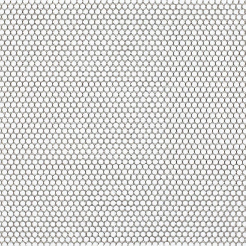 Elysium Tiles Penny Round Fancy White 11.5" x 12.25" Porcelain Mosaic Tile