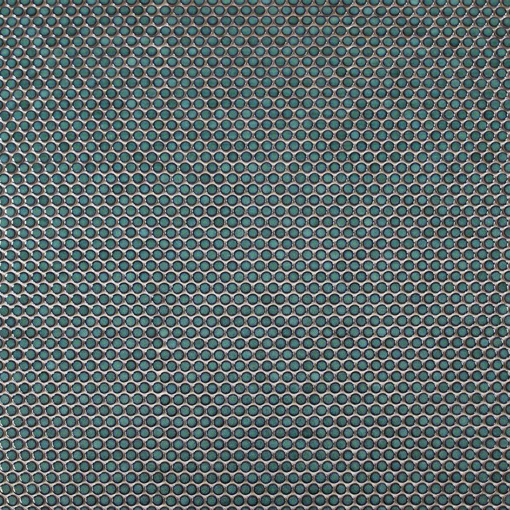 Elysium Tiles Penny Round Turquoise 11.5" x 11.5" Porcelain Mosaic Tile