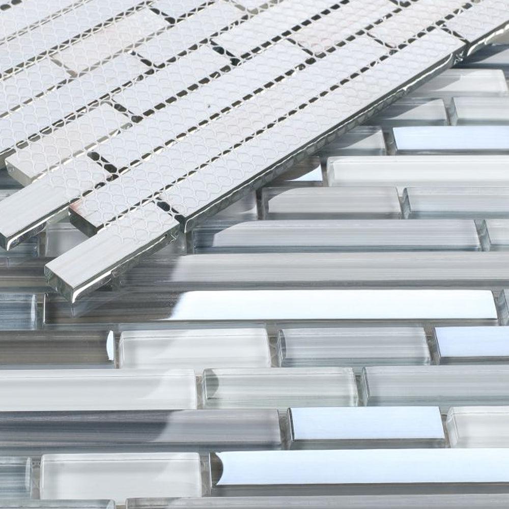 Elysium Tiles Rain Sky 11.75" x 12" Glass Mosaic Tile