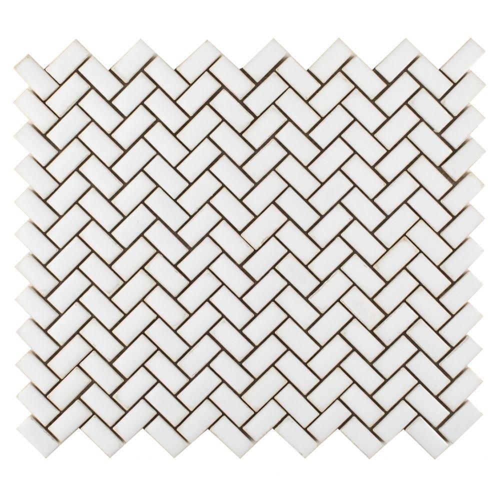 Elysium Tiles Tango White 11.25" x 12.75" Porcelain Mosaic Tile