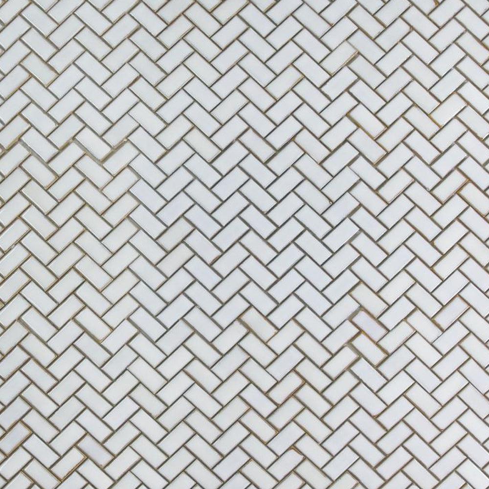 Elysium Tiles Tango White Large 9.5" x 11" Porcelain Mosaic Tile