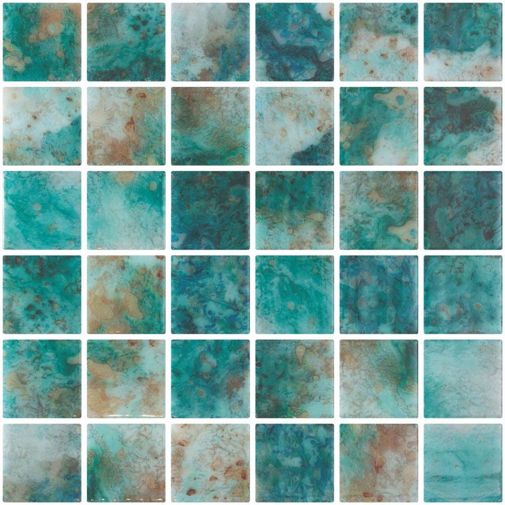 Elysium Tiles Vanguard Penta Green 12.25" x 12.25" Mosaic Tile