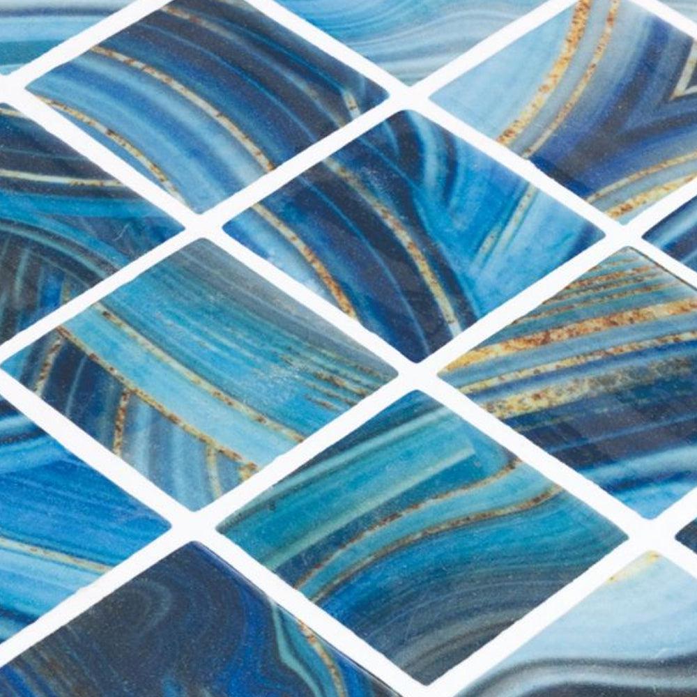Elysium Tiles Vanguard Penta Onyx Blue 12.25" x 12.25" Recycled Glass Mosaic Tile