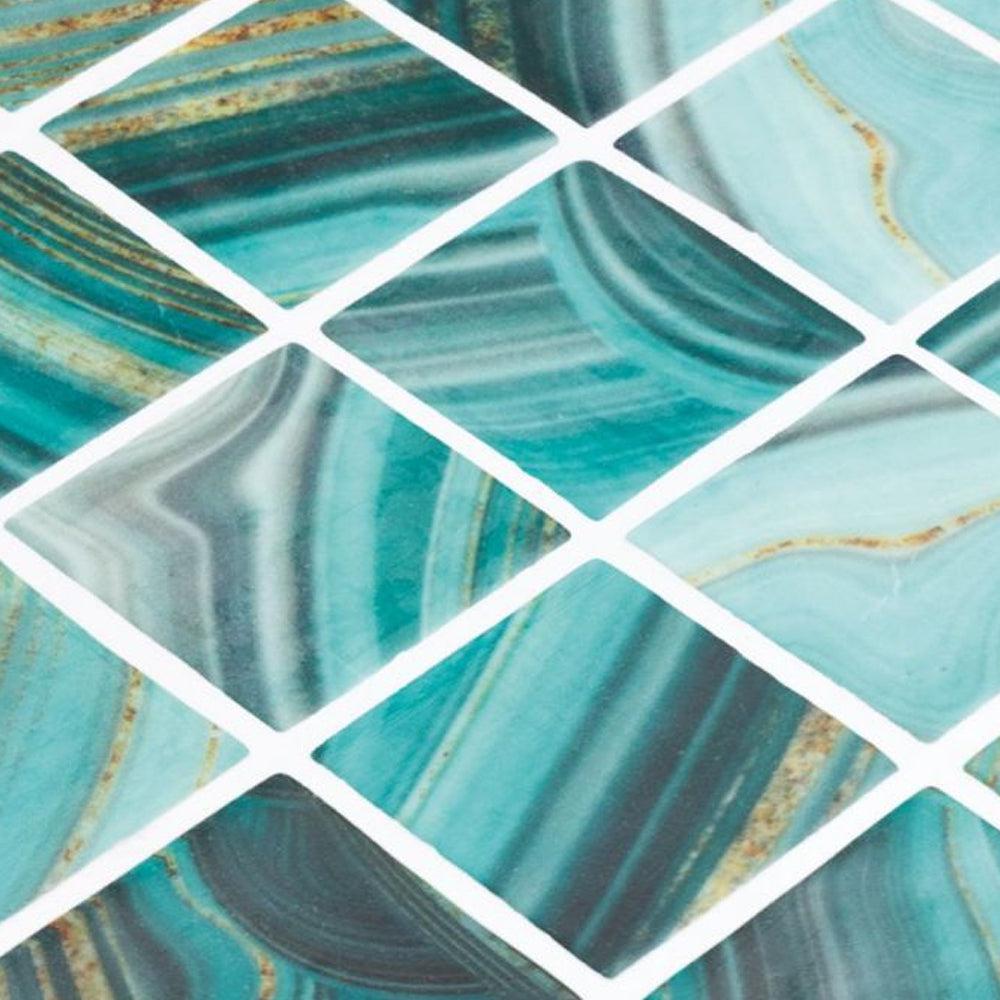 Elysium Tiles Vanguard Penta Onyx Teal 12.25" x 12.25" Recycled Glass Mosaic Tile