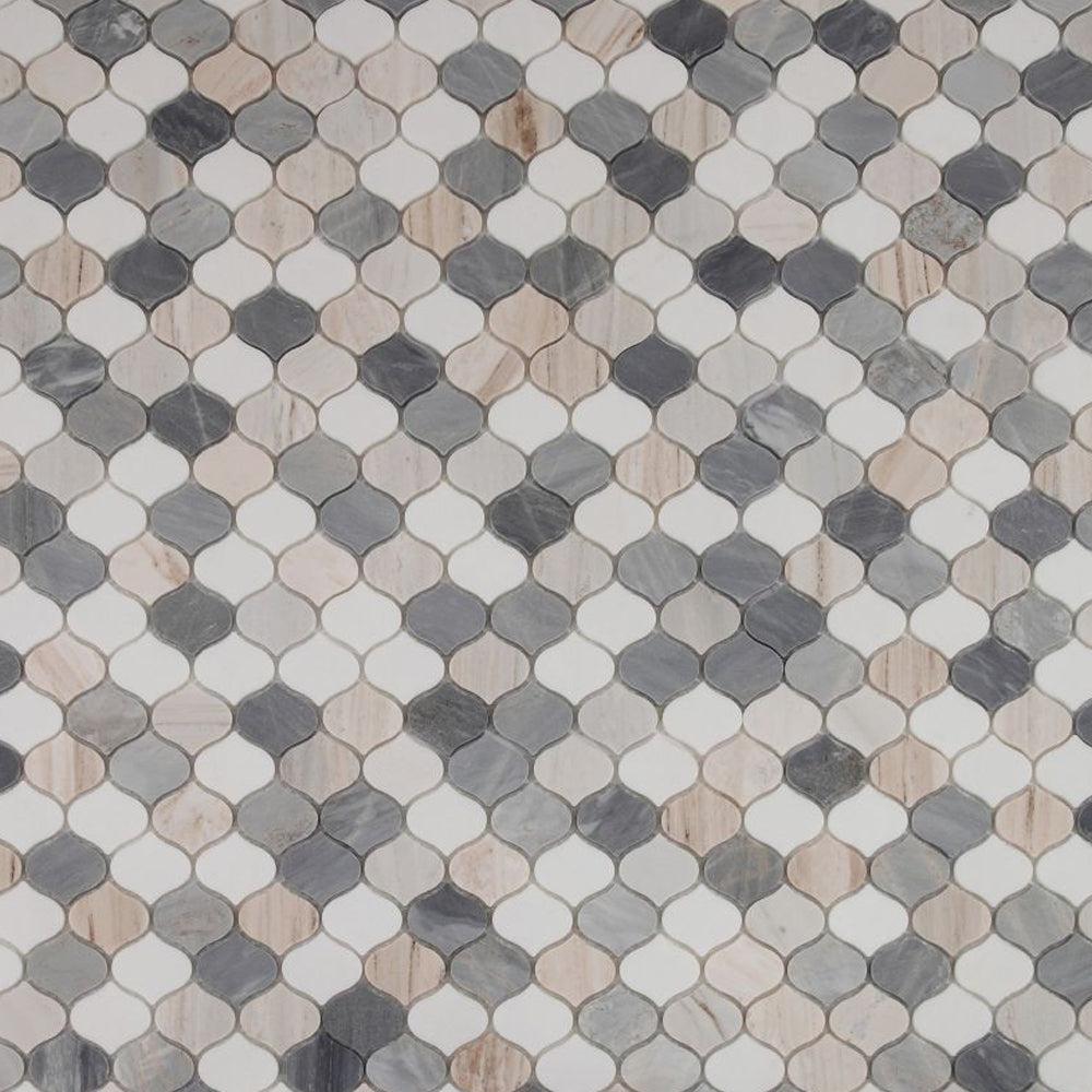 Elysium Tiles Water Drop Beach 10.75" x 11" Marble Mosaic Tile
