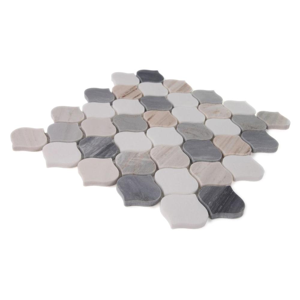 Elysium Tiles Water Drop Beach 10.75" x 11" Marble Mosaic Tile