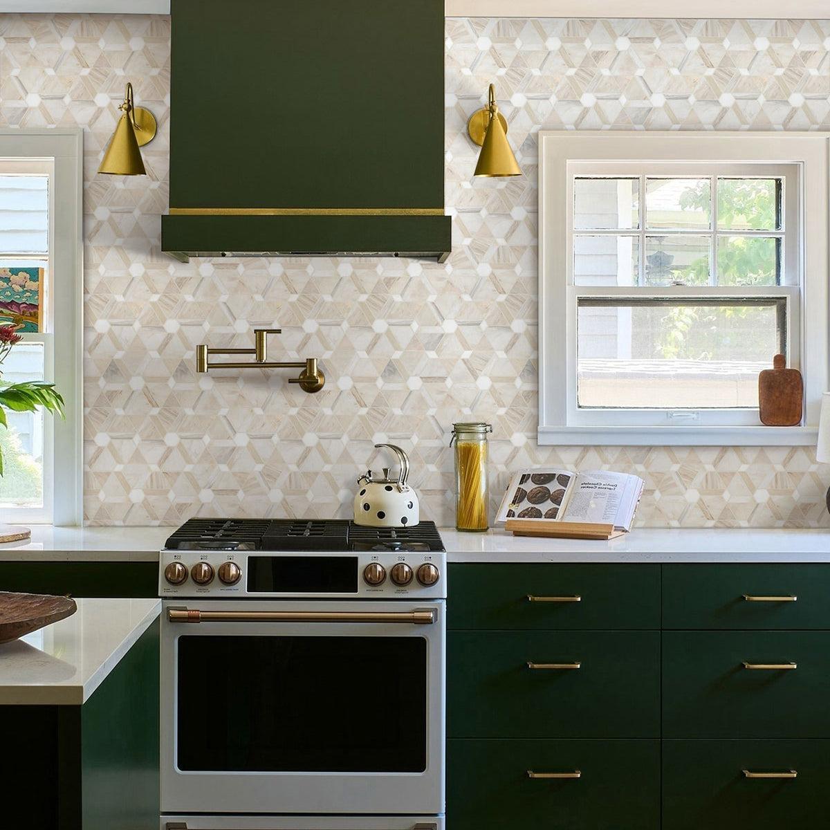 MSI Angora Floralis 11.5" x 11.5" Polished Marble Mosaic Tile