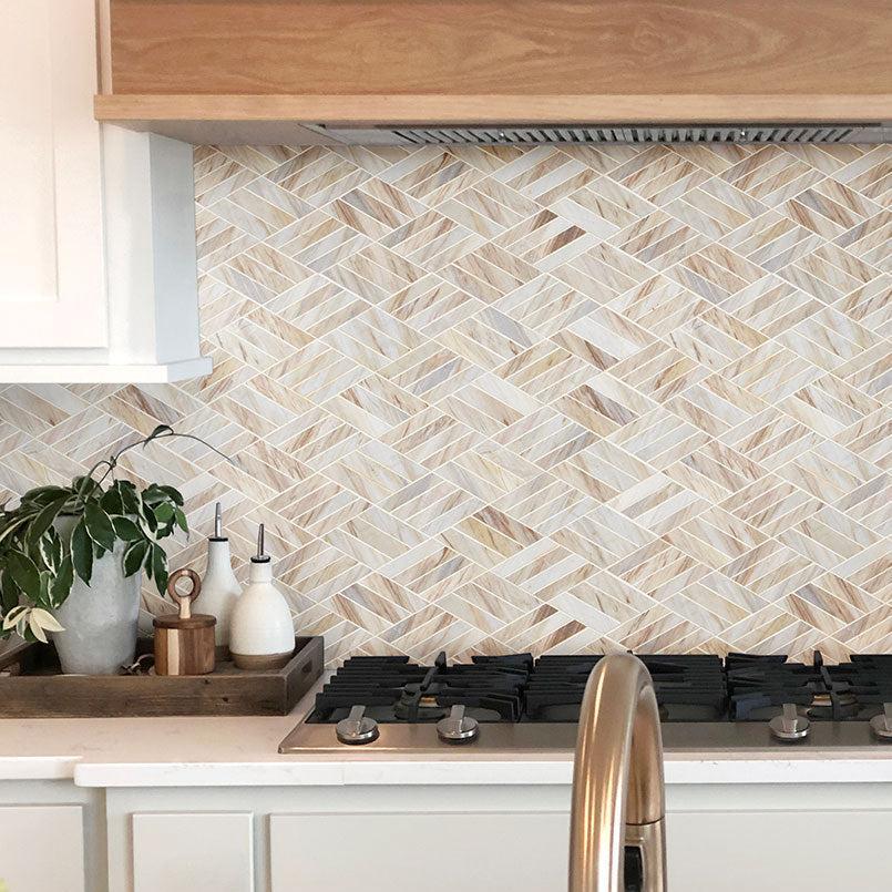 MSI Angora Rhombus 11.5" x 11.75" Polished Marble Mosaic Tile