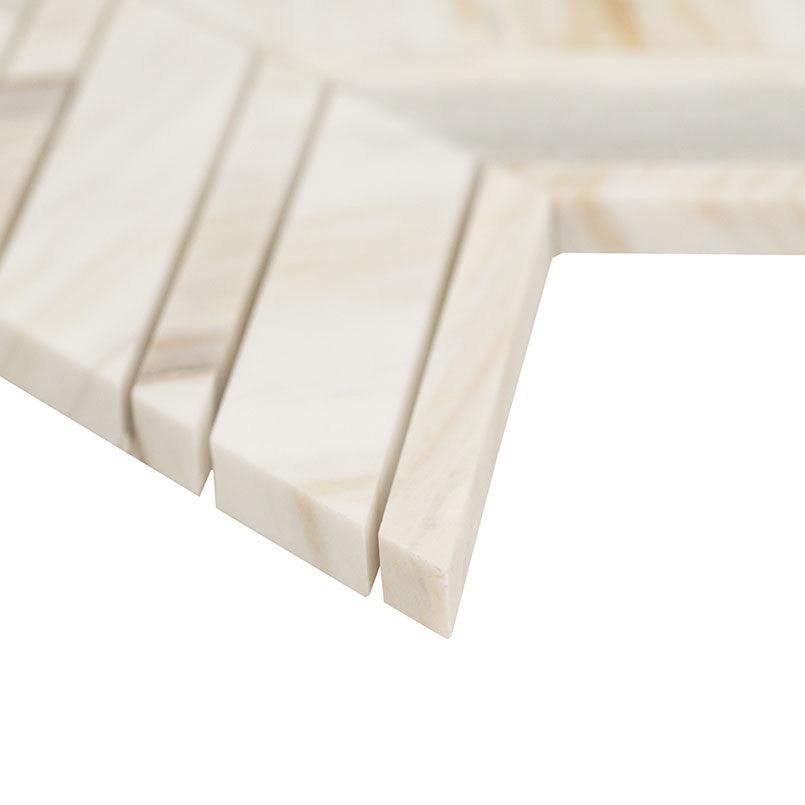 MSI Athena Gold Chevron Pattern 12" x 12" Honed Marble Mosaic Tile