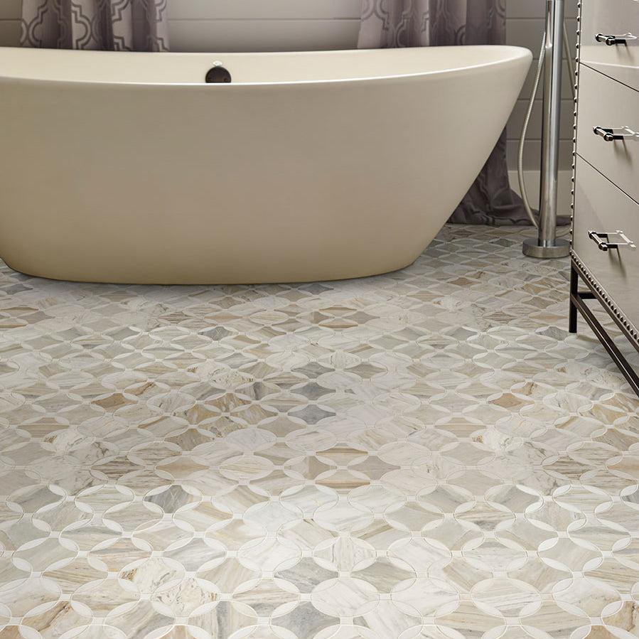 MSI Athena Gold Lola 10.25" x 10.25" Polished Marble Mosaic Tile