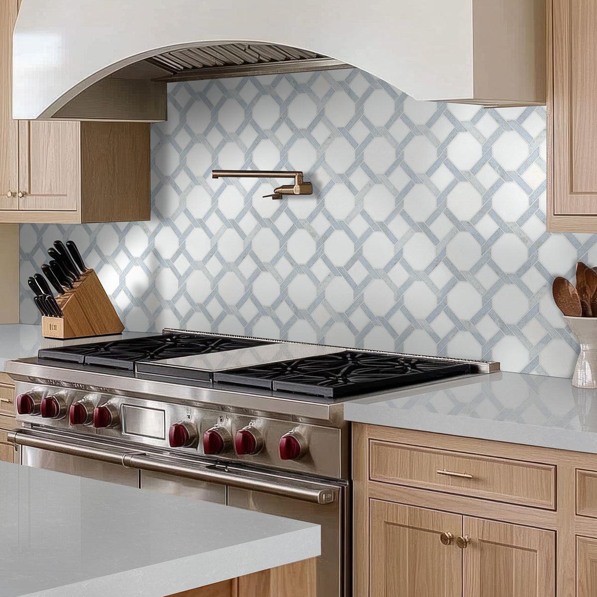 MSI Azula Kaya 11.25" x 11.25" Polished Marble Mosaic Tile