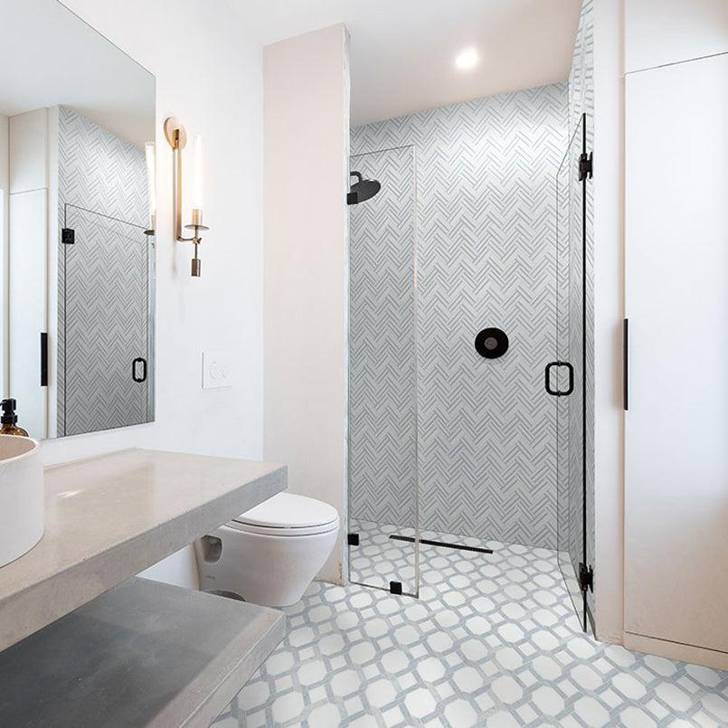 MSI Azula Linea 10.5" x 10.25" Polished Marble Mosaic Tile