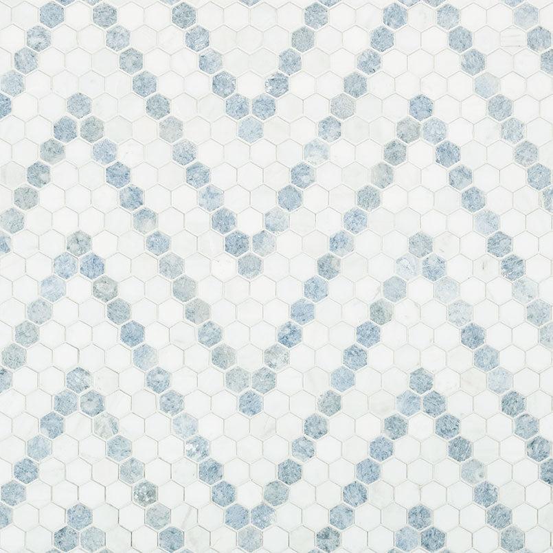 MSI Azula Sazi (1" x 1" Hexagon Pieces) 12.25" x 12.25" Polished Marble Mosaic Tile