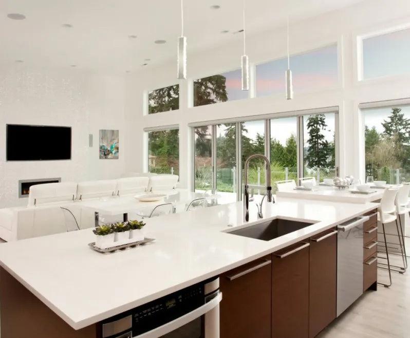 Pental Quartz Cotton White Polished Quartz Slab