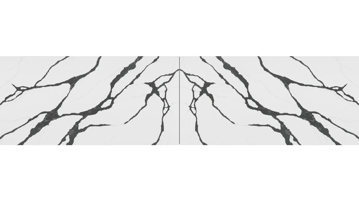 Pental Quartz Stella Black Bookmatched Polished Quartz Slab