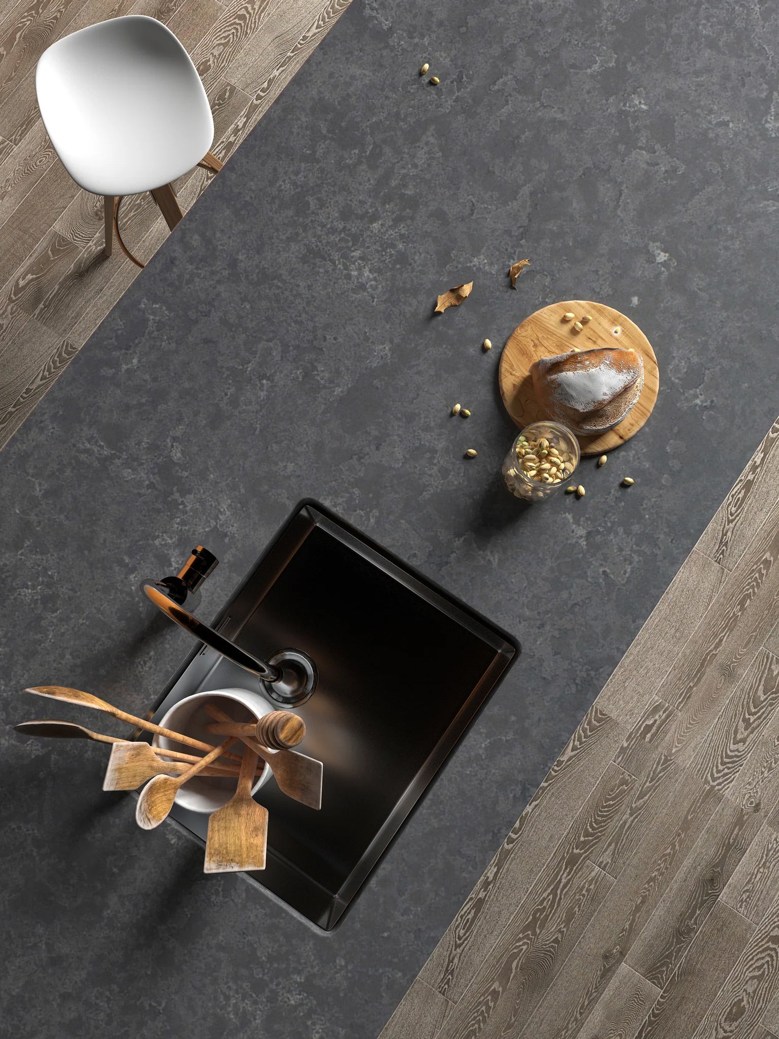 Pental Quartz Tartufo Honed Quartz Slab