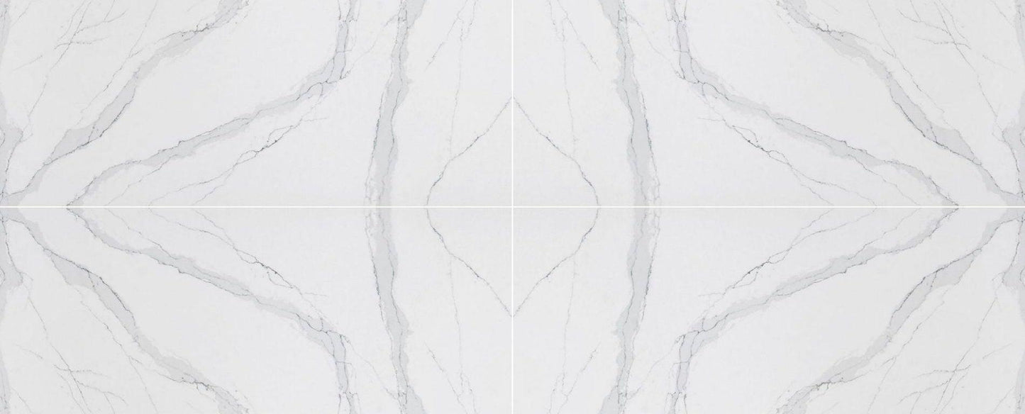 Raphael Stone Calacatta Luo Bookmatched Polished 126" x 63" Quartz Slab