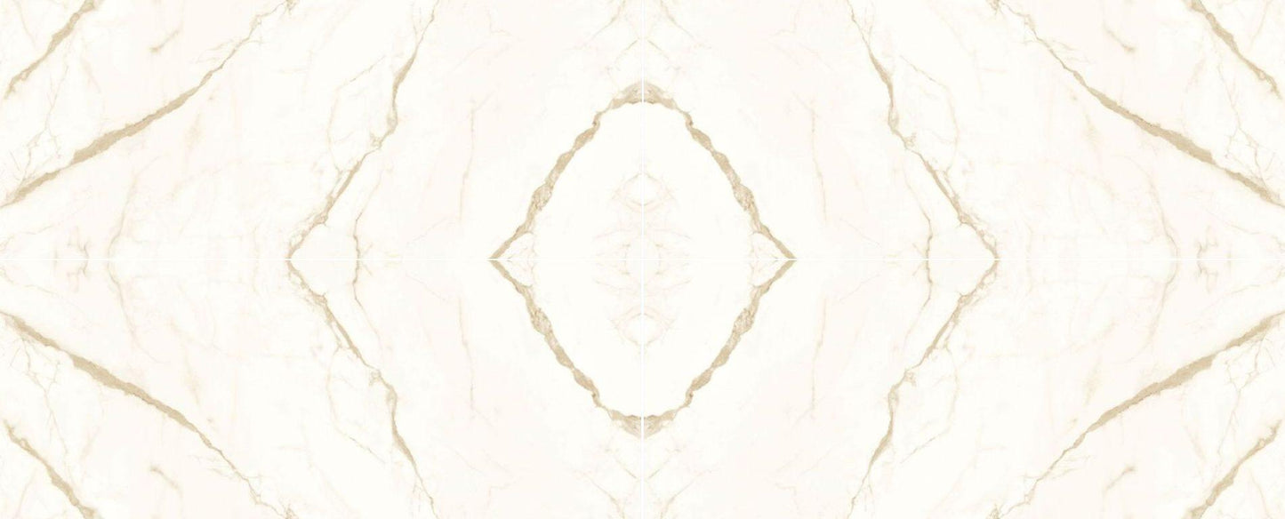 Raphael Stone Calacatta Oro Bookmatched 127" x 64" Porcelain Slab