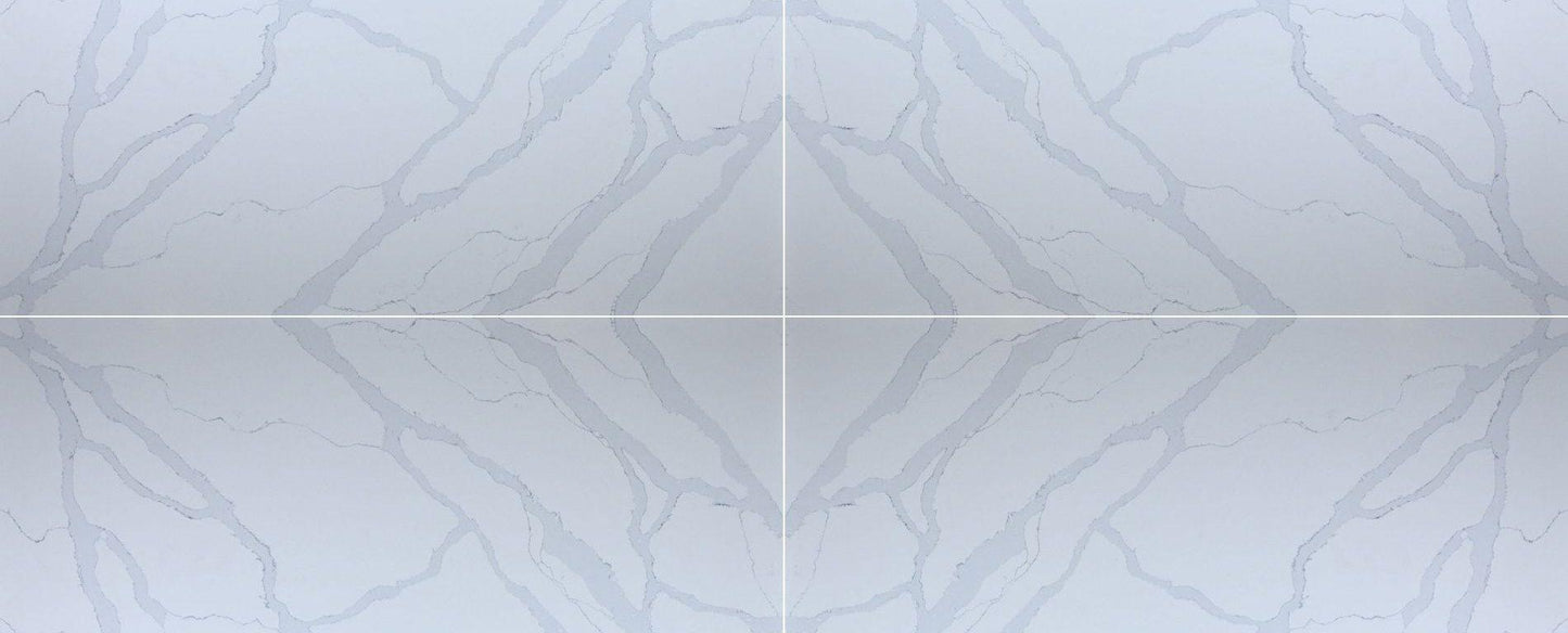 Raphael Stone Calacatta Rhino Bookmatched Polished 126" x 63" Quartz Slab