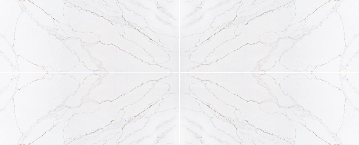 Raphael Stone Calacatta Romano Polished 126" x 63" Quartz Slab